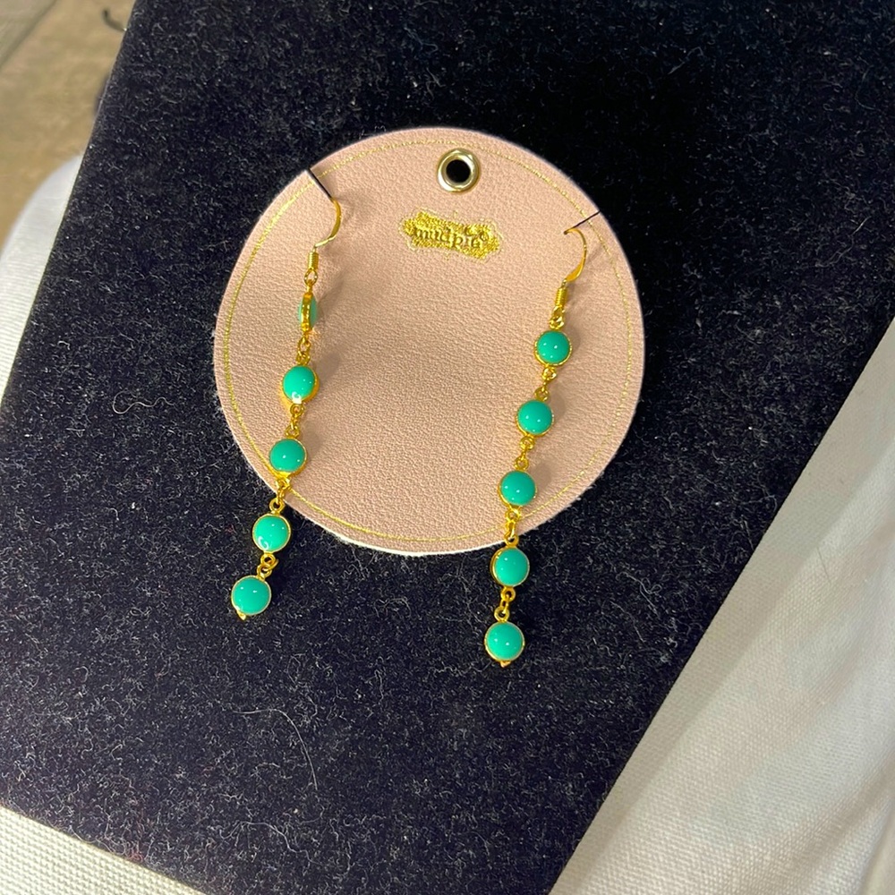Turquoise and gold earrings